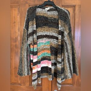 POL Chenille Multicolor Striped Women's Sweater